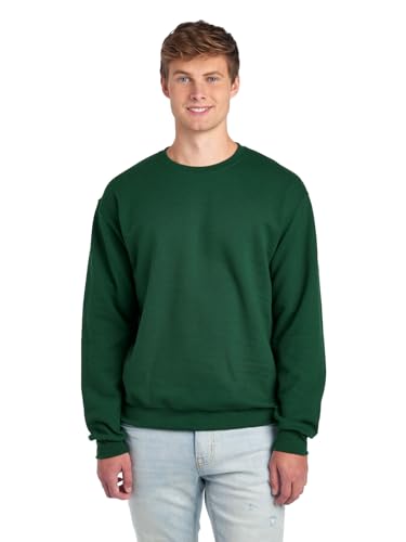Lista de Sudaderas sin capucha para Hombre los más solicitados. 48 Jerzees NuBlend - Sudaderas y Sudaderas de Forro Polar para Hombre, Mezcla de algodón, Tallas S-3X, Sudadera - Verde Bosque, Large