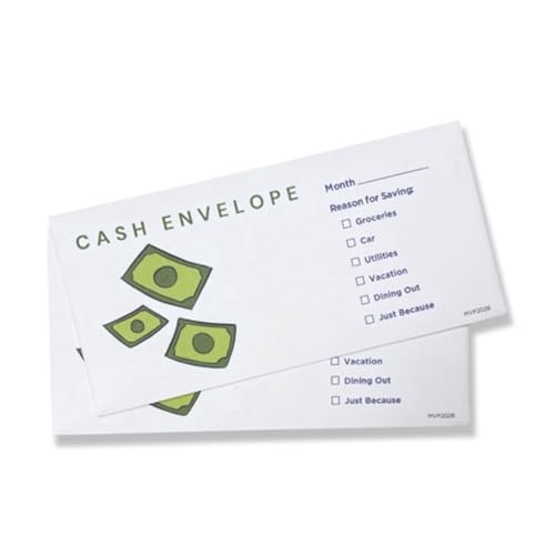 Enveloppes de trésorerie pour budgétisation et épargne 7,6x16,5 cm avec suivi au dos