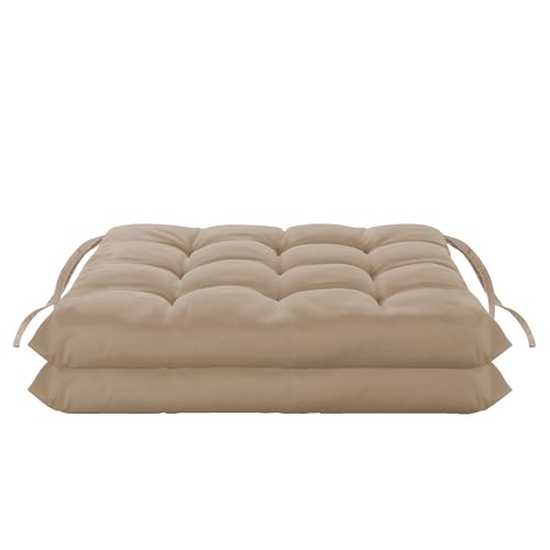 Brandsseller Lot de 2 Coussin de Chaise 40x40 cm Coussin d'assise Rembourrage de Chaise avec Fixations Décoration pour l'intérieur et l'extérieur piqué -...