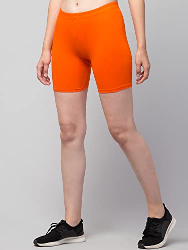 Image of Women's Cycling Shorts - Skin Fit Stretchable Tights for Gym, Sports, Running, Yoga & Layering Under Dresses - High-Waist, Seamless, Moisture-Wicking