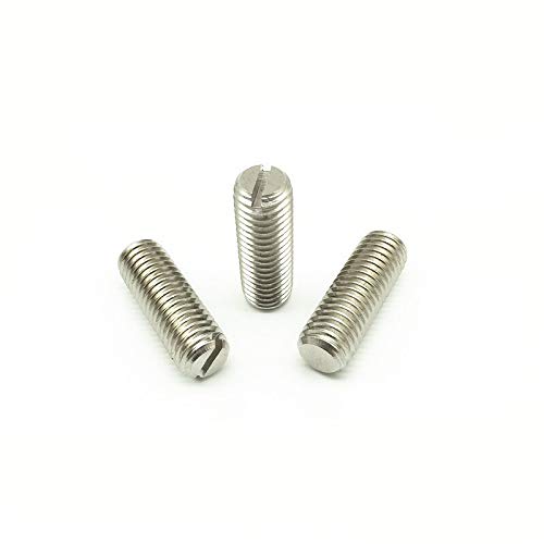 20pcs M2 Stainless Steel Slotted Headless Screws Grubs Flat Bolts End