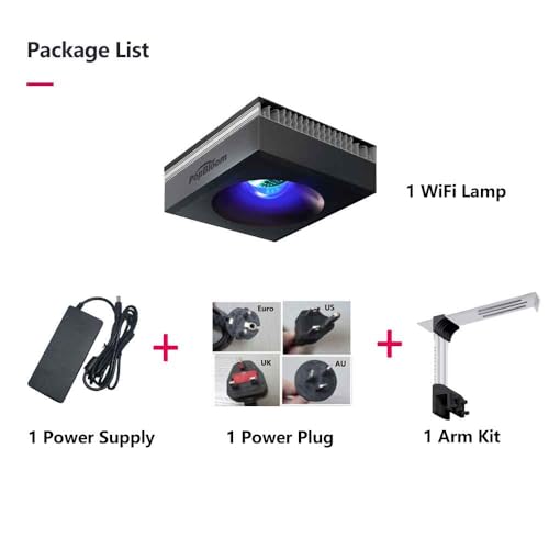 Image of Popbloom RL90 Aquarium LED Reef Light 100W, Smart-APP Control Full Spectrum Marine LED for Saltwater Coral Fish Tanks (Black, RL90 Smart APP Control)