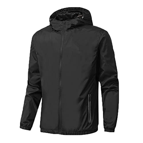 Veste imperméable à cordon homme coupe-vent léger capuche