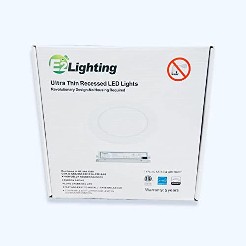 E2 Lighting Led Downlight 6 Inch | 16W Dimmable W/ 90 Min Emergency Battery Backup | Ultra-Slim Led Recessed Light | Ic Rated And Energy Star Led Roof #TOP6