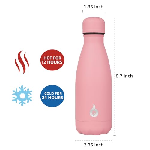 Image of BJPKPK 12oz Insulated Stainless Steel Water Bottles Travel Sports Water Bottles,Light Pink