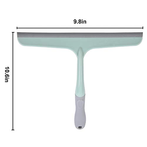 3-Pack of Rubber Mini Squeegees with Plastic Handle - for Shower, Window and Car Glass - Green, Beige, Pink - Thumbnail 4
