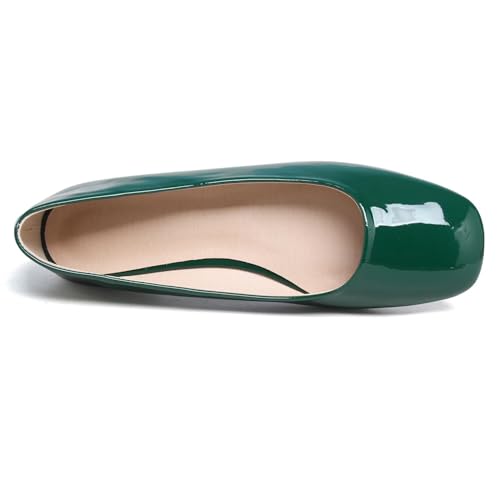 Image of ChaiRong Zhou Women Square Toe Ballets Flats Comfort Slip On Walking Shoes for Driving