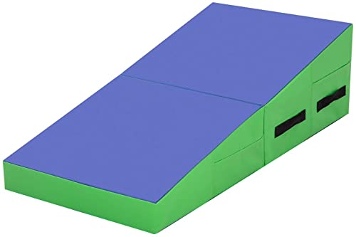 48x24 Inch Folding Gymnastic Tumbling Mat Gymnastics Mat Incline Mat Tumbling Mat Indoor/Outdoor Exercise Mat Home Gym Yoga Mat with Handleï¼ˆBlueï¼‰
