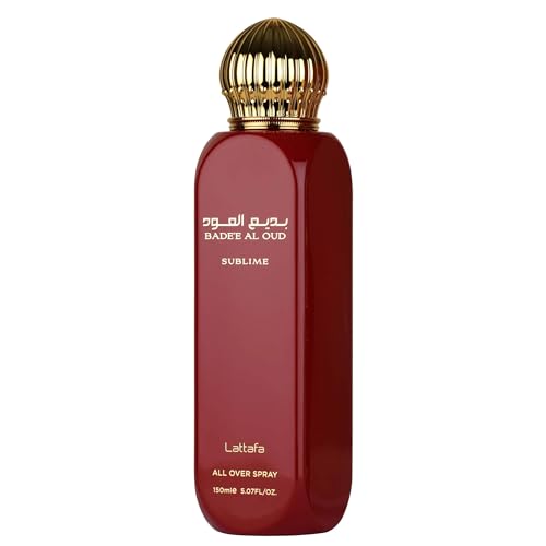 Lattafa Bade'e Al Oud Sublime – Fruity, Floral, Ambery, Oud – All Over Spray Long-Lasting Fragrance for Unisex, 5.07 Ounce / 150 ml