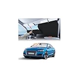 Epltion Auto Retractable Windshield Sun Shade | More Convenient | Sunshade | UV Protection | Compatible with Car SUV MPV | Fit for Camping Outdoor (Not Fit Truck)