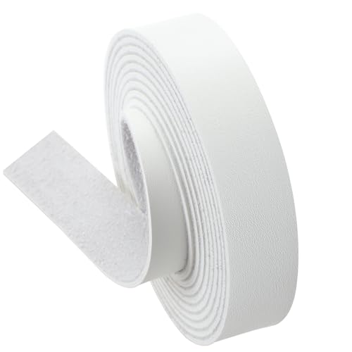 picheng Leather Strap White 1 Inch Wide 100 Inches Long Leather Strip,2.6mm Thick Soft Leather Straps for Crafts,Leather Belt Strips,Hobby Workshop (White)