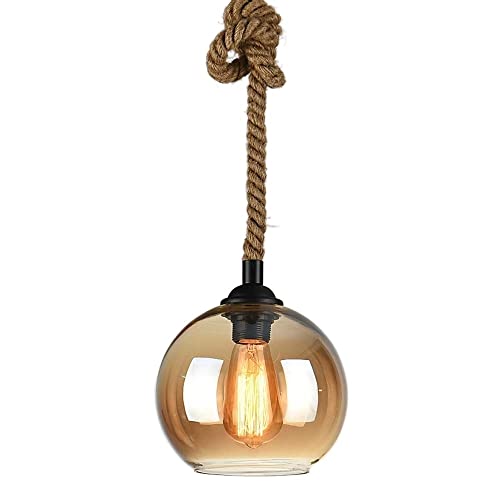 Lustre créatif chanvre et verre de qualité supérieure pour loft