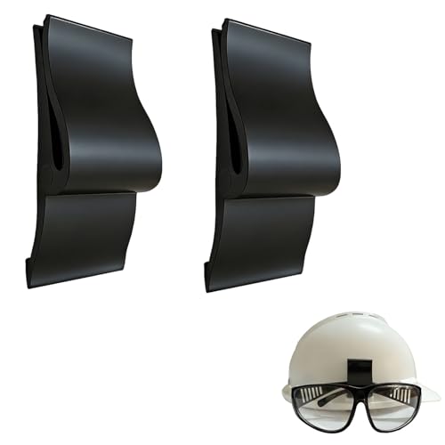 Hard Hat Safety Glasses Holder - One-Piece Injection Molded Nylon Clip, Tool-Free Installation, Secure Fit for Standard Type I Hard Hat (2 Sunglasses Holders)