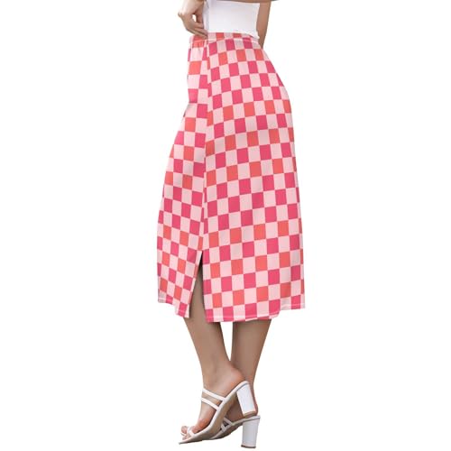 Women's Casual High Waist Midi Slip Skirt Weekend Skirts with Slit2