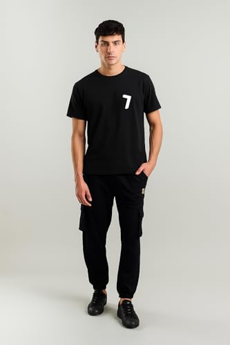 Image of BTS Jungkook Seven Song Crew Neck T-Shirt Black