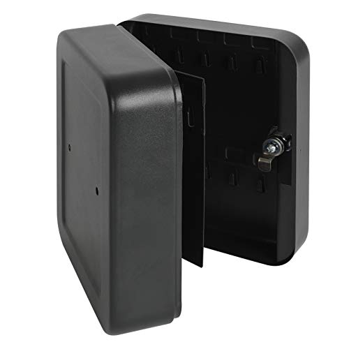 Image of KYODOLED Key Cabinet Wall Mount, Locking Key Organizer, Key Storage Lock Box with Key Lock, Lock Box for Keys, 30 Keys Hooks & Tags Key Lab,7.87 inch x 6.3 inch x 3.14 inch Black