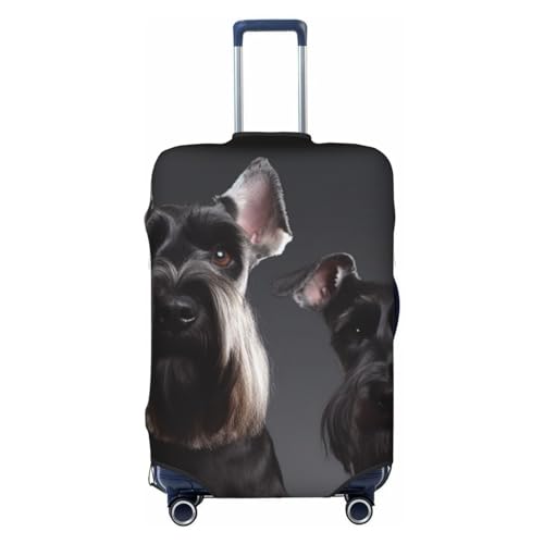 Cute schnauzer dog Luggage Cover for Suitcase Tsa Approved, Washable Suitcase Protector Fits 18-32 Inch Anti-scratch Suitcase Cover Carry on Luggage Sleeve Travel Baggage Cover