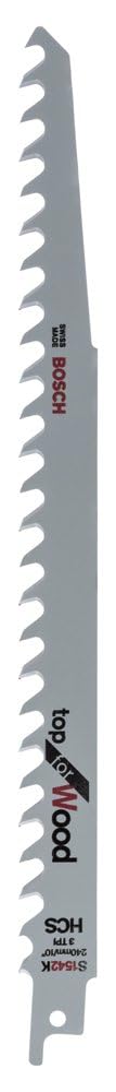 Bosch S 1542 K 240Mm 3 Tpi Reciprocating Saw Blade For Wood
