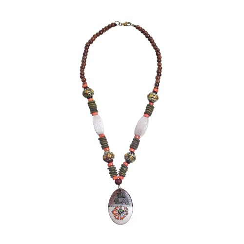 Image of AAKRITI ART CREATIONS Boho Tribal Handcrafted Ethnic Necklace Collection | Mandala, Dreamcatcher, Sunburst & Moonstone Designs | Artisan Collar, Lariat & Pendant Statement Jewelry for Women