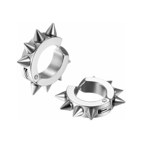 Punk Rivets Clip-On Hoop Earrings Set Cover