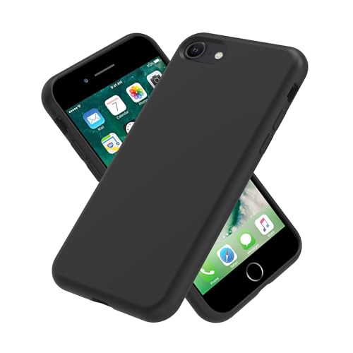 Image of iPhone SE /8 /7Case Silicone,Soft Microfiber Lining(Black)