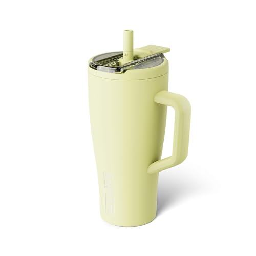 Image of BruMate Era Flip 30oz Tumbler with 100% Leakproof Covered Straw Lid | Hygienic Covered Straw | Insulated Stainless Steel Water Bottle with Handle | Cup Holder Friendly | BPA-Free (Prickly Pear)