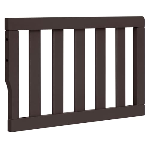 Image of Dream On Me Toddler Guard Rail for Convertible Crib, Solid Wood Bed Rail for Toddler Bed Conversion, Chocolate Chip