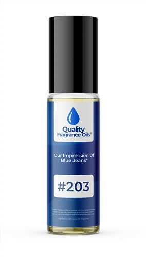 Quality Fragrance Oils' Blue Jeans for Men Impression #203 | Long-Lasting Perfume Oil, Alcohol-Free, Strong Scent, 10ml Roll-On | Affordable Alternative to Designer Fragrances