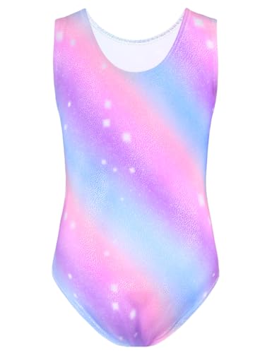 Image of TENVDA Girl's One Piece Swimsuit Sparkle Sleeveless One-Piece Bathing Suits Swimwear for Kids 2-12 Years Old