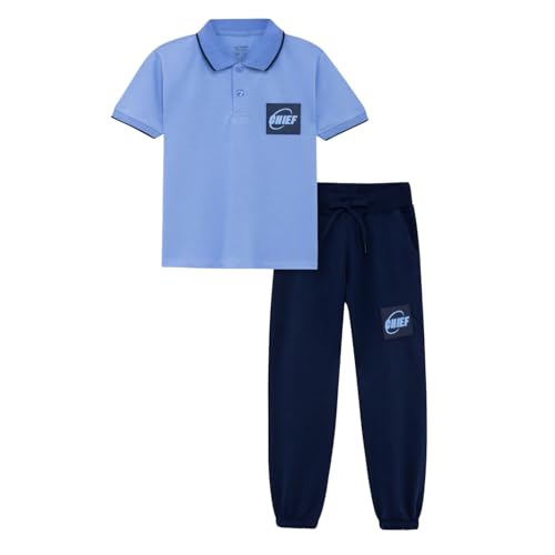 Image of Nap Chief Kids Cotton Official Smiley World Printed Co ord Set for Boys & Girls, Tshirt & Joggers Set for Casual Wear