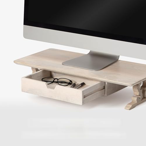 Image of Anji Mountain Monitor Stand - Desktop Organizer & Laptop Riser, Ergonomic Monitor Riser, Space-Saving Monitor Stand for Desk, Durable Construction, Easy Assembly, Ideal for Home & Office