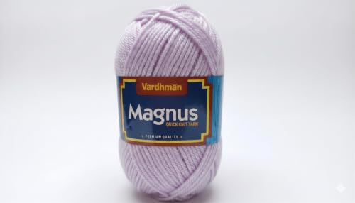Image of Vardhman Magnus Knitting Yarn 100% Acrylic Bulky 4Ply Yarn (Pack of 1 Ball - 100g) - Knitting & Crochet Yarn for Winter Sweaters, Scarves, Blankets | Hypoallergenic, Hand Wash - Lilac