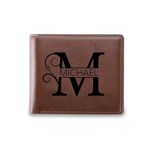 Personalized Wallet for Men - Custom Wallets for Men, Father's Day Gifts for Men, Customized Monogram Wallet for Son, Grandpa, and Boyfriend