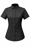 Camisa Camarera Mujer con Mangas Corta - Uniforme HOSTELERIA Mujer - S826B (FR/ES, Letras, S, M, Regular, Regular, Negro -1)