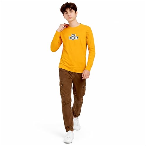 Image of Boys' Graphic T-Shirts - Full Sleeve Crewneck Tee with Vibrant NO Limits Print, Soft for Summer