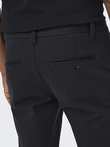 ONLY & SONS Herren Onsmark Pant Stripe Gw 3727 Noos Hose, Black, 29W 34L EU – Ansicht 3