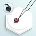 shajwo Cremation Jewelry Rose Flower Heart Urn Necklaces for Ashes for Women Memorial Human Ashes Pendant,Black Red