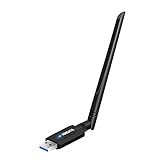 【Neueste USB 3.0-Technologie】 Mit unserem WLAN Adapter, der mit der neuesten USB 3.0-Technologie aktualisiert wurde, können Sie die Datenübertragungsgeschwindigkeit mit bis zu 5 Gbit/s auf das Zehnfache der Geschwindigkeit von USB 2.0 steigern und ihn mit USB 2.0 und 1.1 kompatibel machen.