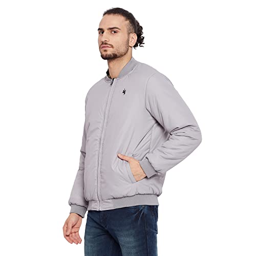 Image of Cantabil Grey Winter Wear Reversible Jacket Full Sleeve for Men l Jacket for Men l Winter Wear Jacket for Men (MJKT00054-GREY)