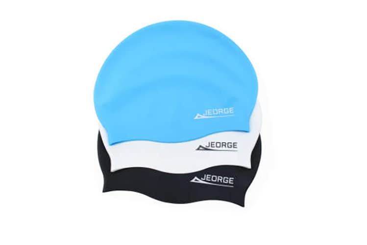 Jeorge Unisex-Adult Swim Cap Silicone (White)