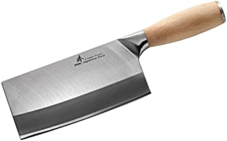 ZHEN 3-Layer Forged High Carbon Steel Medium Duty Chinese Cleaver, 6.5 inches, Silver