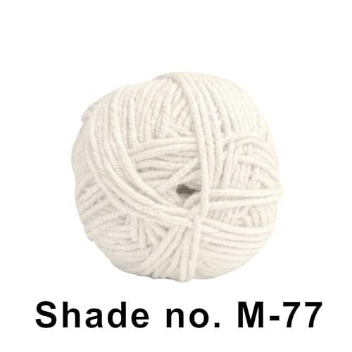 Image of VCR 4 Ply Off White Yarn, 100 Grams Hank, 190 Meters Length, Acrylic Ball for Crochet and Knitting, Soft Crosia Threads, Pack of 1 Yarn, Suitable for DIY Crafts