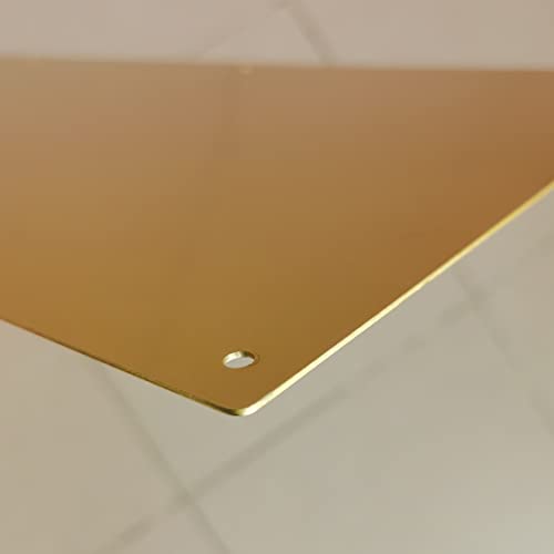 Galofay Door Metal Kick Plate 34 Inches Aluminum Decorative Plates Protector For 36 Inches Front Doors, Anodic Oxidation 18 Ga Thickness 8"X 34", Mat Brass Color #TOP3