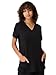 floralhue Scrubs for Women, Soft V-Neck Scrub Tops, Stretchy Medical Uniform with 5 Pockets, Breathable & Easy Care, Black, S