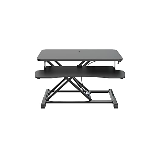 Vivo 32 Inch Desk Converter, Height Adjustable Riser, Sit To Stand Dual Monitor And Laptop Workstation With Wide Keyboard Tray, Black, Desk-V000K, 32" #TOP1