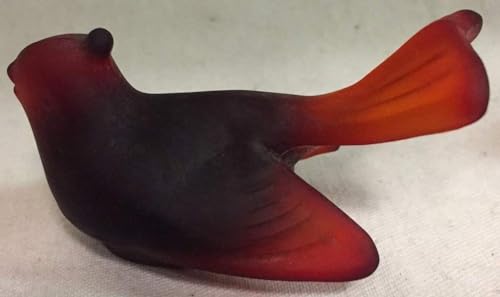 Bird Shelf Sitter - Solid Glass Figurine - American Made - Mosser USA (Red Satin)