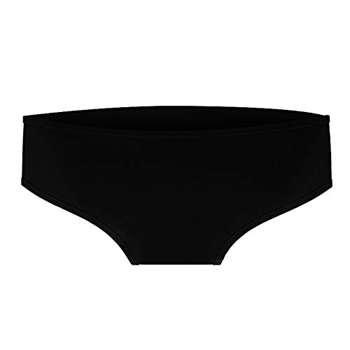 Yangxue Bragas Mujer Práctico Impermeable Cintura Media Natación Suave Elástico No tóxico Silicona sólida Playa Período Menstrual A Prueba Fugas(Negro) Cover