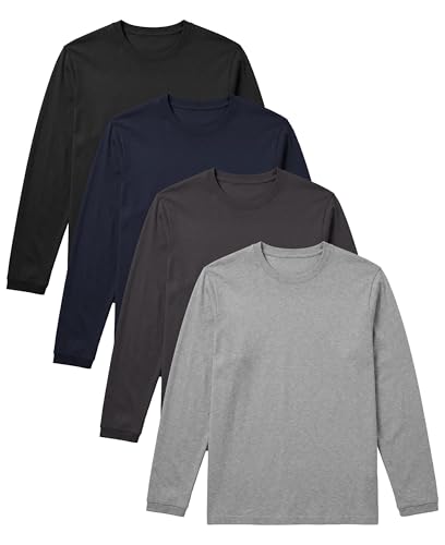 Opiniones y reviews de Camisetas de manga larga para Hombre , tabla con los diez mejores. 46 Andrew Scott - Paquete de camisetas de manga larga | Camisetas ultra suaves de cuello redondo 100% algodón | Paquetes múltiples y colores, Paquete de 4 - Negro | Gris Oscuro |...