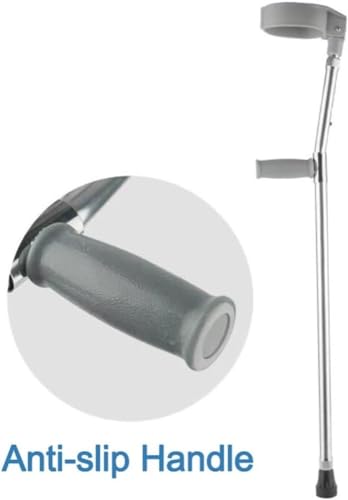 Muletas para antebrazo, diseño plegable de aluminio ligero con puño cerrado giratorio y asas ergonómicas para la muñeca, ajustables para adultos (par)