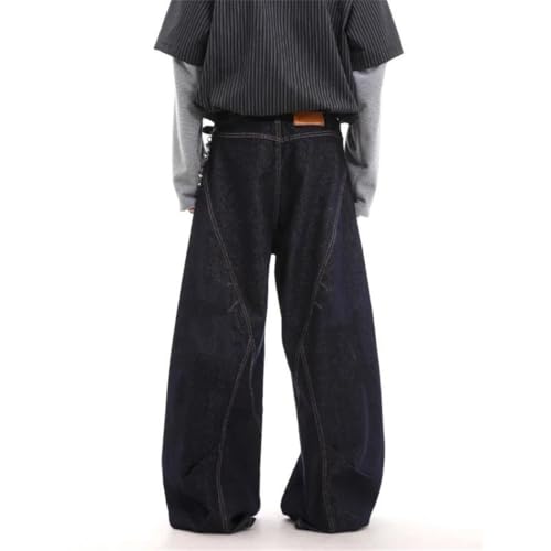 Men Oversized Loose Denim Pants Vintage Harajuku Style Straight Trousers Office Work Jeans3